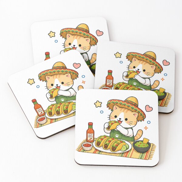 Item preview, Cute Taco Cat Kawaii Mexican Food Ginger Kitty Illustration designed and sold by NoopnyangStudio.
