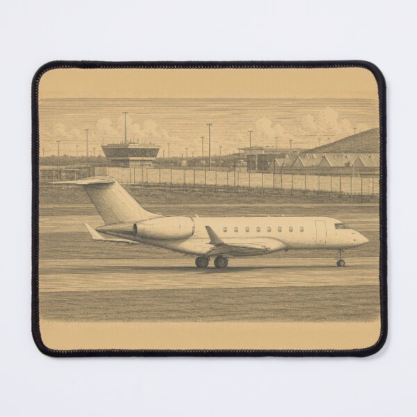 Item preview, Vintage Engraving Style Regional Business Jet at Airport Illustration designed and sold by EMaviation_.