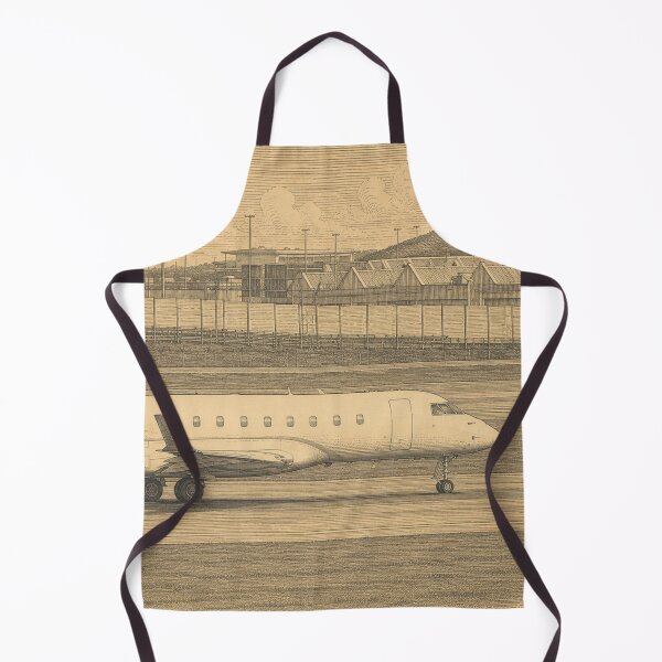 Item preview, Vintage Engraving Style Regional Business Jet at Airport Illustration designed and sold by EMaviation_.