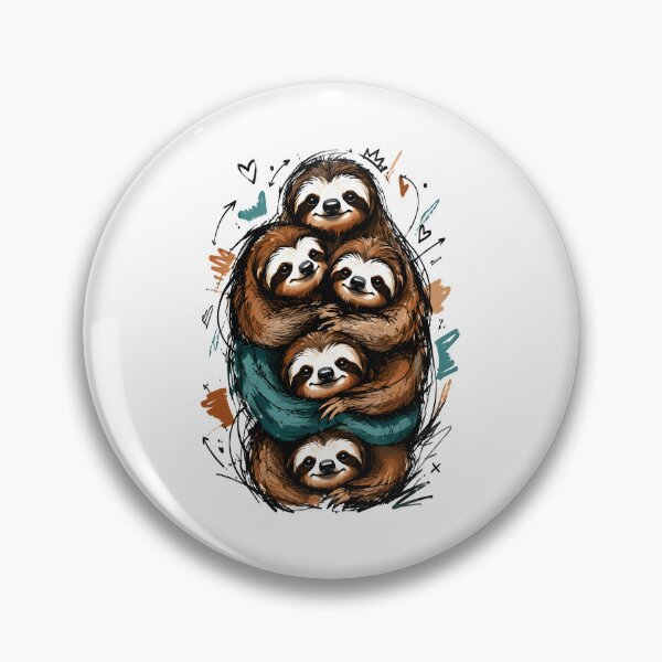 Item preview, Cute Sloth Family Stack – Funny Hand-Drawn Hugging Animals Art designed and sold by RamyGallery.