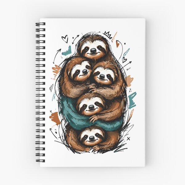 Item preview, Cute Sloth Family Stack – Funny Hand-Drawn Hugging Animals Art designed and sold by RamyGallery.
