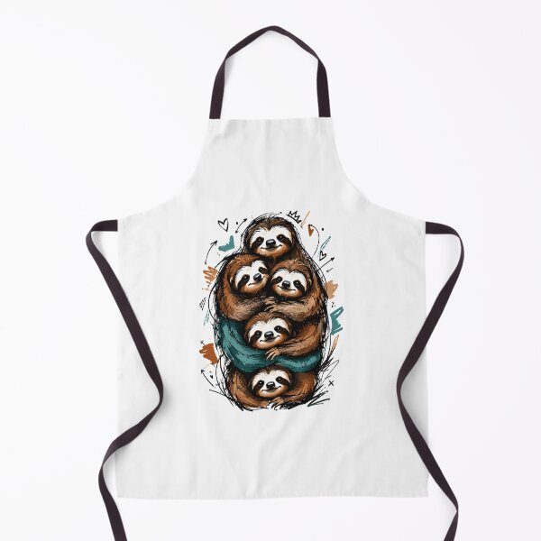 Item preview, Cute Sloth Family Stack – Funny Hand-Drawn Hugging Animals Art designed and sold by RamyGallery.