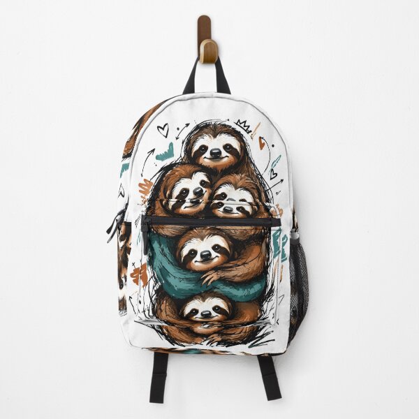 Item preview, Cute Sloth Family Stack – Funny Hand-Drawn Hugging Animals Art designed and sold by RamyGallery.