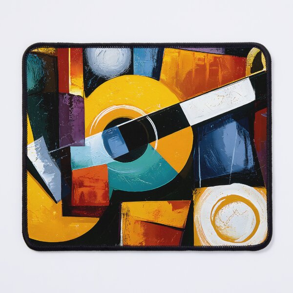 Item preview, Colorful Geometric Guitar Composition Celebrating Music Through Bold Abstract Contemporary Wall Art designed and sold by OlfactoART Studio.