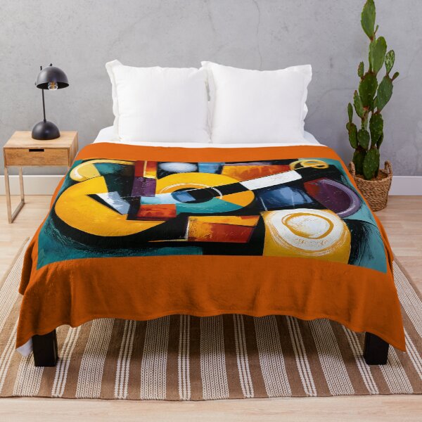 Item preview, Colorful Geometric Guitar Composition Celebrating Music Through Bold Abstract Contemporary Wall Art designed and sold by OlfactoART Studio.