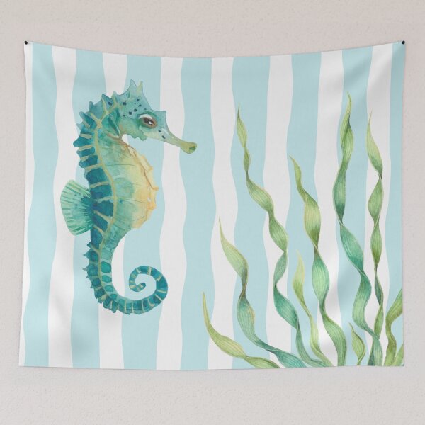 Item preview, Seahouse Summer Stripe designed and sold by Cosmic Badger.