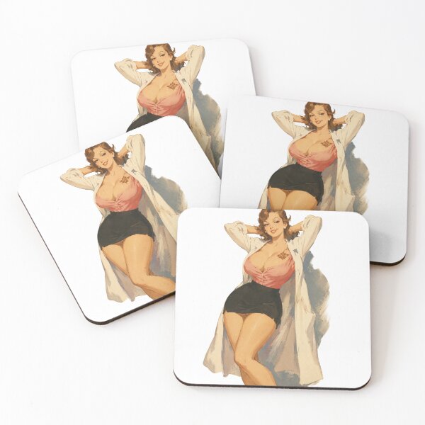 Item preview, Retro Scientist Pin Up Girl | Vintage Laboratory Beauty Original Illustration designed and sold by Cosplayvintage.