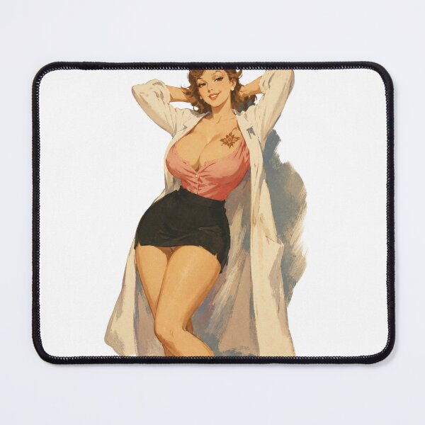 Item preview, Retro Scientist Pin Up Girl | Vintage Laboratory Beauty Original Illustration designed and sold by Cosplayvintage.