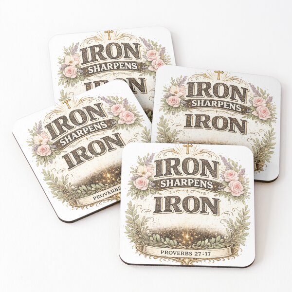 Item preview, Iron Sharpens Iron Proverbs 27:17 Floral Christian Design designed and sold by ButterflyHolly Resource.