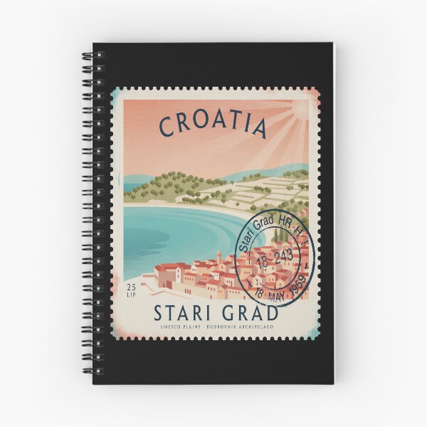 Artikelvorschau, Stari Grad Kroatien Pastellhafen Adria Briefmarkenaufkleber entworfen und verkauft von stickercuffs.