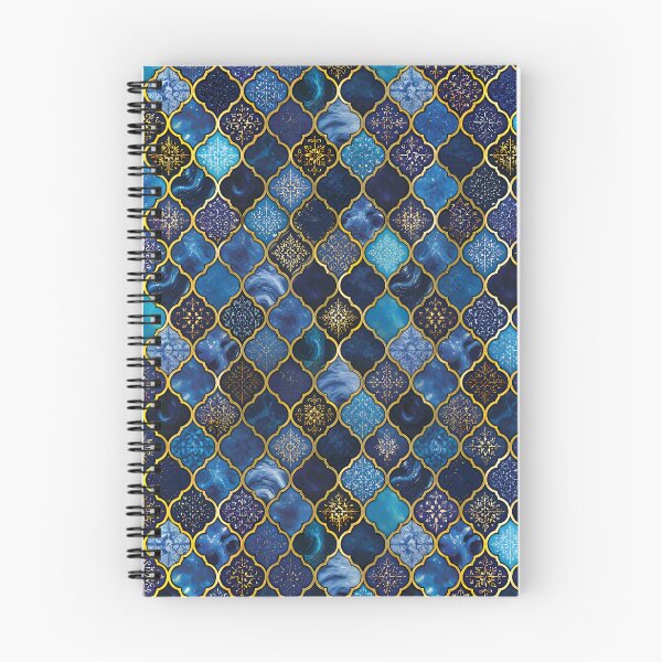 Item preview, Vibrant Moroccan Arabesque Tile Pattern with Gold Borders 2 designed and sold by Lucia Amaris Art.