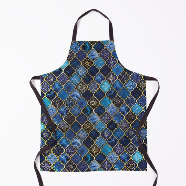 Item preview, Vibrant Moroccan Arabesque Tile Pattern with Gold Borders 2 designed and sold by Lucia Amaris Art.