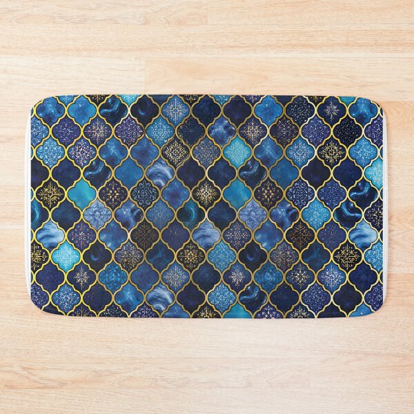 Item preview, Vibrant Moroccan Arabesque Tile Pattern with Gold Borders 2 designed and sold by Lucia Amaris Art.