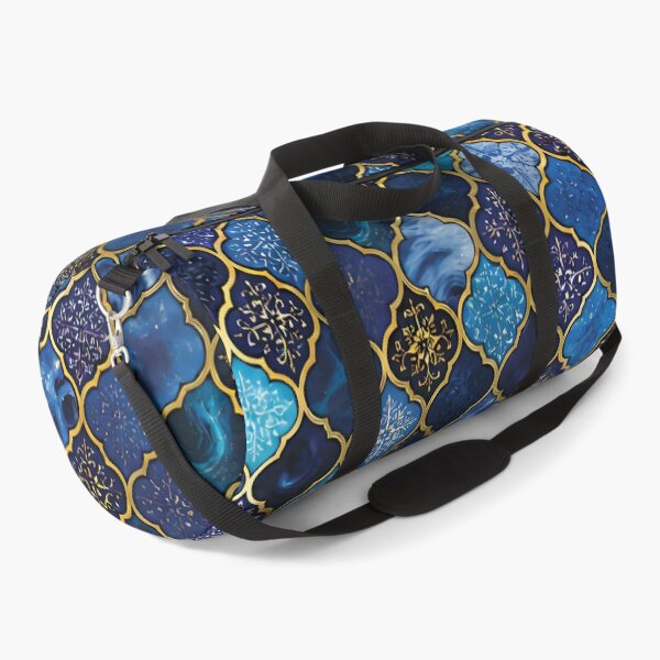 Item preview, Vibrant Moroccan Arabesque Tile Pattern with Gold Borders 2 designed and sold by Lucia Amaris Art.