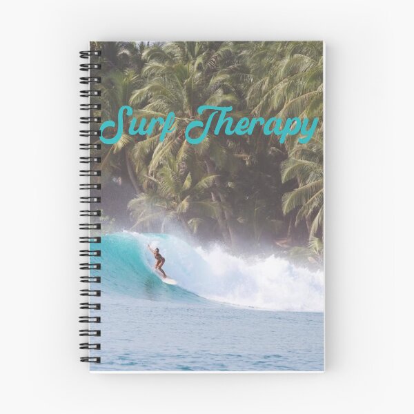 Item preview, SURF THERAPY Girl Riding Wave Palm Tree Background Tropical Vibes designed and sold by trixie666.