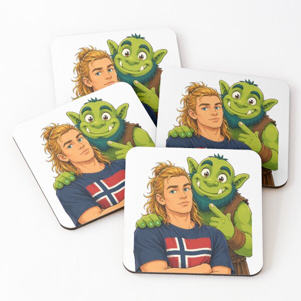 Item preview, Haaland Norwegian Footballer and Shrekk Friendly Green Troll designed and sold by AntonioJ8.