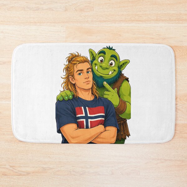 Item preview, Haaland Norwegian Footballer and Shrekk Friendly Green Troll designed and sold by AntonioJ8.
