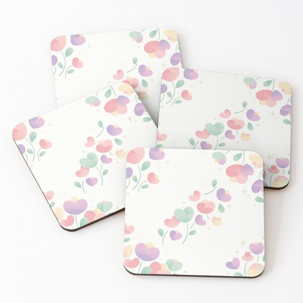 Item preview, Pastel Heart Shaped Flowers Minimalist Pattern designed and sold by Neural Dream.