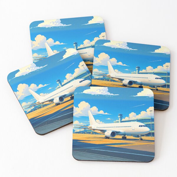 Item preview, Modern Flat Vector Style Commercial Passenger Airplane at Airport Terminal Illustration designed and sold by EMairplanes.