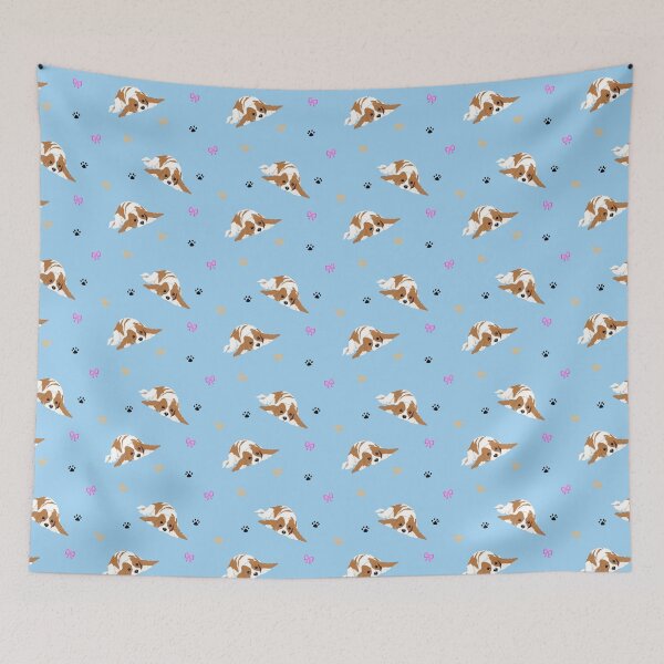 Item preview, King Charles Cavalier Spaniel with Paw Prints and Ribbon Bow | Dog Lover Design designed and sold by yashiki.