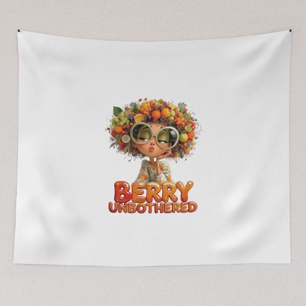Item preview, Cute 3D Cartoon Fruit Afro Girl - Berry Unbothered designed and sold by colormystory.