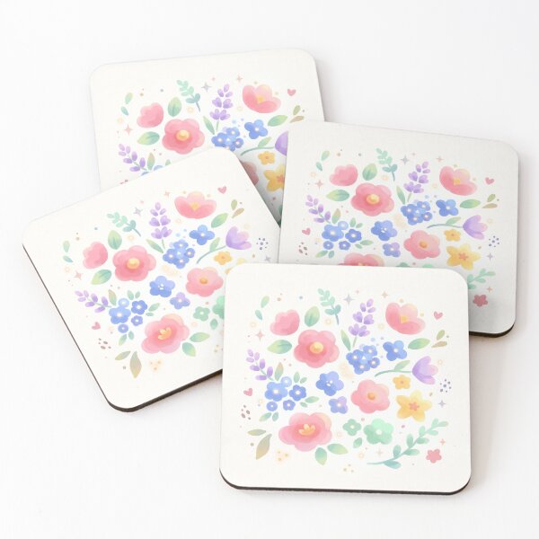 Item preview, Soft Pastel Spring Flowers Botanical Cluster designed and sold by Neural Dream.