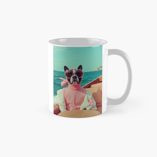 Item preview, Funny Dog Wall Art For Coastal Living Room Decor Fashion Pet Print Luxury Yacht Artwork Beach House Picture Coastal Vacation Home Poster designed and sold by Kzara Visual.