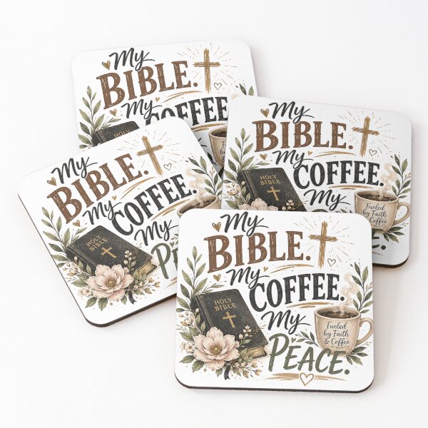 Item preview, My Bible My Coffee My Peace Christian Design designed and sold by ButterflyHolly Resource.