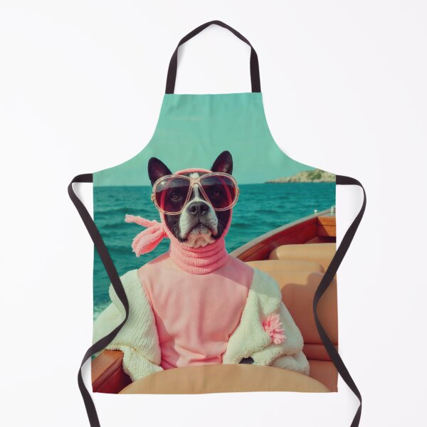 Item preview, Funny Dog Wall Art For Coastal Living Room Decor Fashion Pet Print Luxury Yacht Artwork Beach House Picture Coastal Vacation Home Poster designed and sold by Kzara Visual.