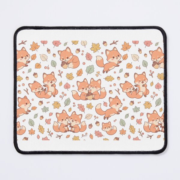 Item preview, Kawaii Baby Fox Autumn Leaves Pattern designed and sold by MuffinMeng ⭐⭐⭐⭐⭐.