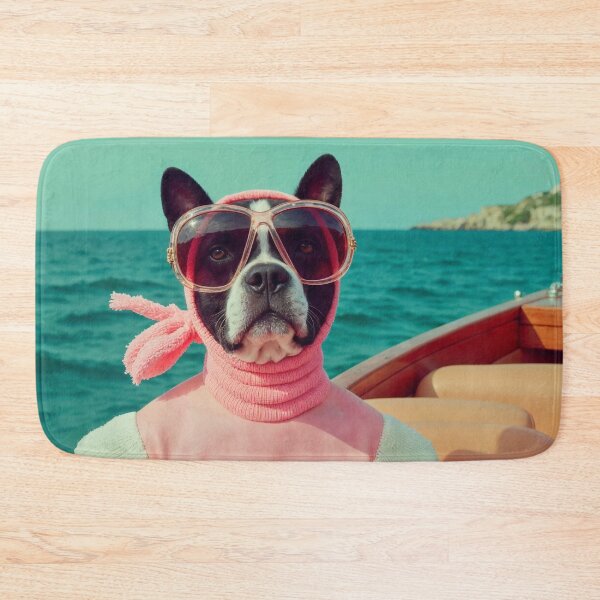 Item preview, Funny Dog Wall Art For Coastal Living Room Decor Fashion Pet Print Luxury Yacht Artwork Beach House Picture Coastal Vacation Home Poster designed and sold by Kzara Visual.