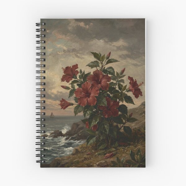 Item preview, Tropical Red Hibiscus Flower Painting in Winslow Homer Realism Style designed and sold by OddlySticky.