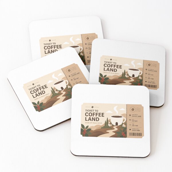 Item preview, Ticket to Coffee Land designed and sold by Lina Khaled.