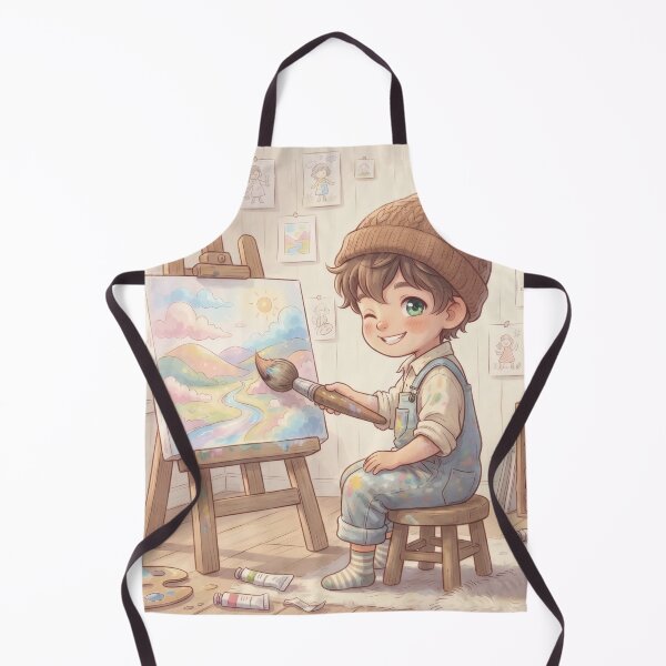 Item preview, Cute Boy Creating Pastel Landscape Art Studio Decor designed and sold by Azurart2.