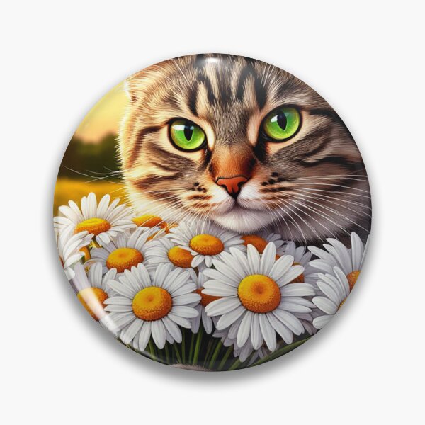 Item preview, Cat and flowers designed and sold by ANVivid.