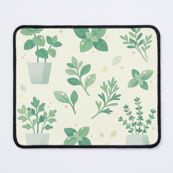 Item preview, Cute Pastel Green Potted Herbs and Leaves designed and sold by Neural Dream.