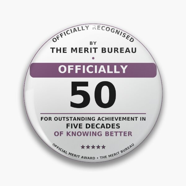 Item preview, 50th Birthday Gift | Officially 50 Funny Milestone Birthday Award designed and sold by TheMeritBureau.
