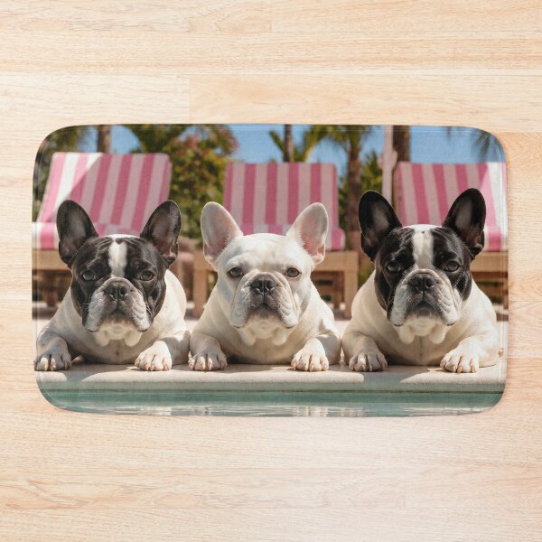 Item preview, French Bulldog Wall Art For Pool House Decor Funny Resort Dog Print Luxury Vacation Home Artwork Coastal Summer Poster Beach Gift Idea designed and sold by Kzara Visual.