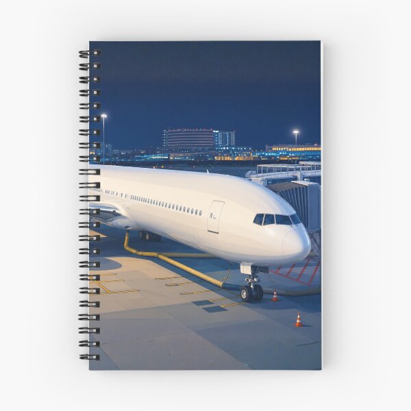Item preview, Night Airport Gate with Generic Commercial Passenger Airplane Illustration designed and sold by EMairplanes.