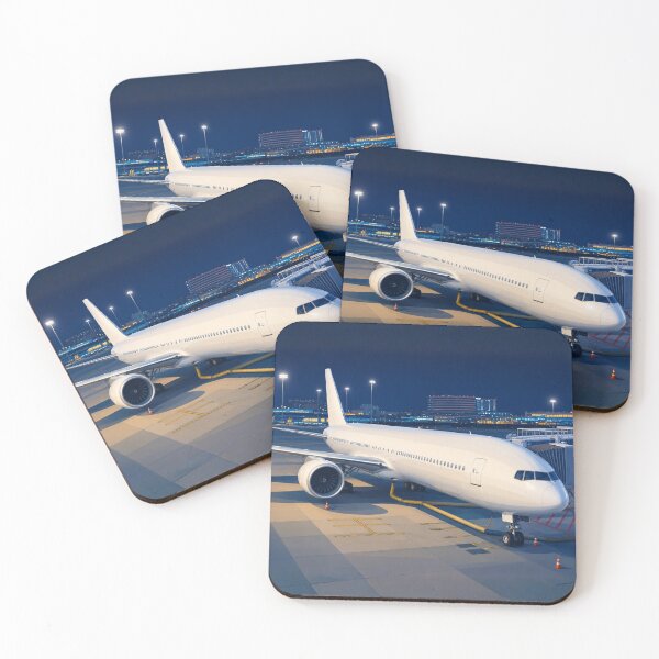 Item preview, Night Airport Gate with Generic Commercial Passenger Airplane Illustration designed and sold by EMaviation_.