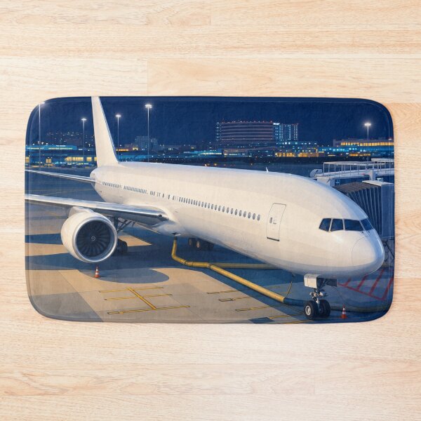 Item preview, Night Airport Gate with Generic Commercial Passenger Airplane Illustration designed and sold by EMaviation_.