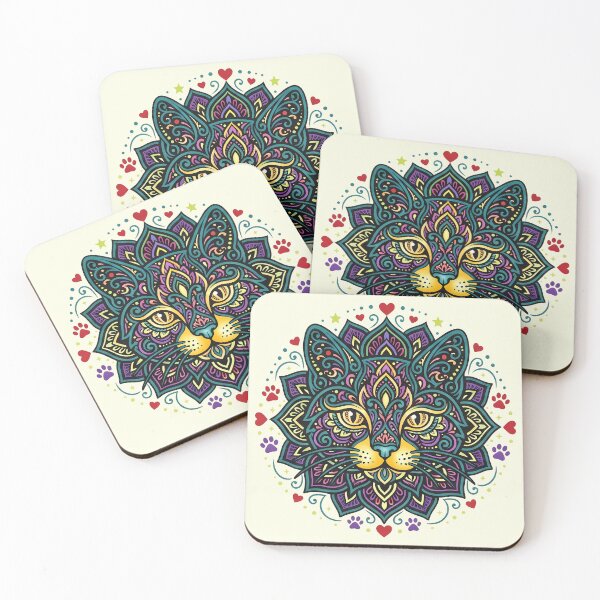 Item preview, Mandala Cat Face Embrace the Purr Zen Kitty designed and sold by JumpJammiesTees.