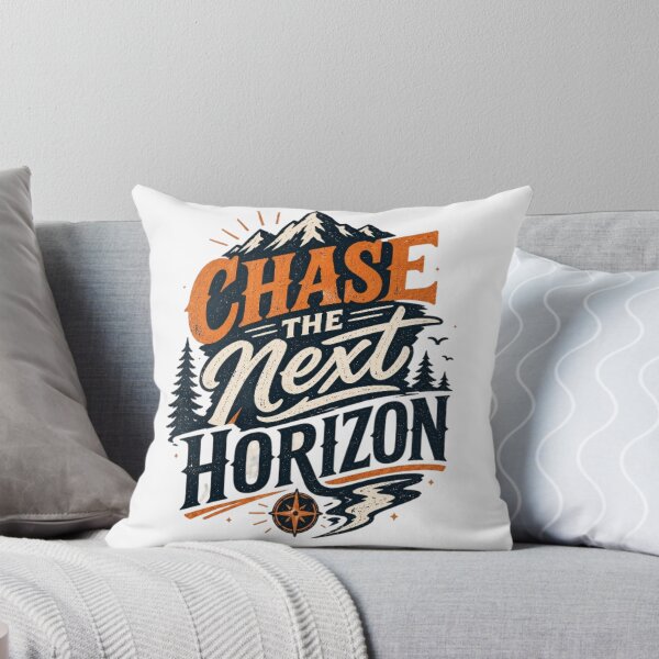 Item preview, Chase the Next Horizon – Vintage Adventure Mountain Typography T-Shirt designed and sold by D.Shop.