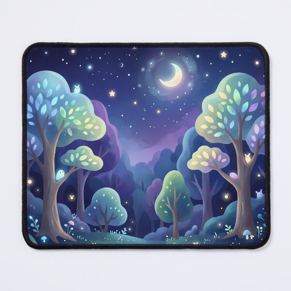 Item preview, Magical Night Forest and Glowing Pastel Trees designed and sold by Neural Dream.