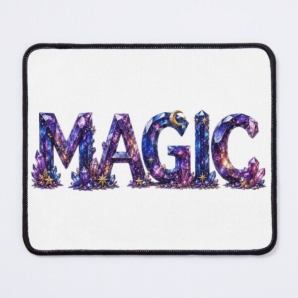 Item preview, Magic Crystal Typography Celestial Galaxy Gemstone Letters Mystical Fantasy Cosmic Word Art designed and sold by RoPrincess.