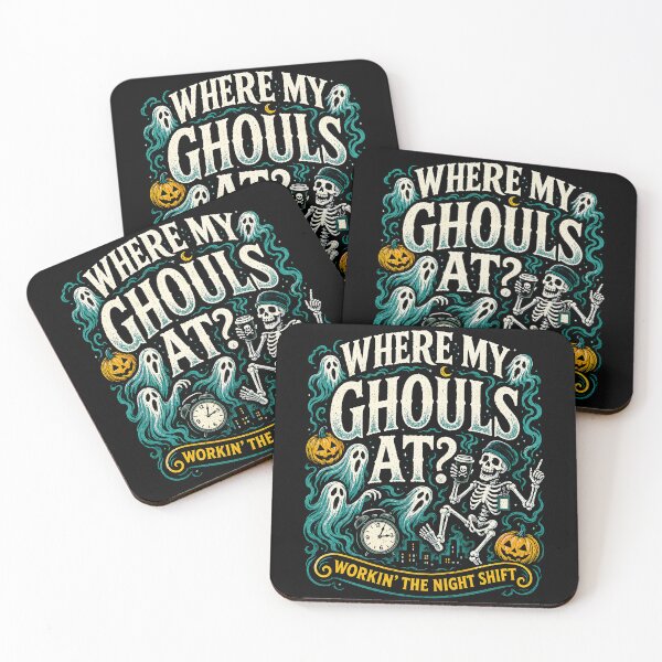 Item preview, Where My Ghouls At Night Shift Halloween Humor designed and sold by Victor Shadehorn.