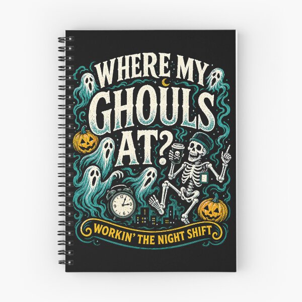 Item preview, Where My Ghouls At Night Shift Halloween Humor designed and sold by Victor Shadehorn.