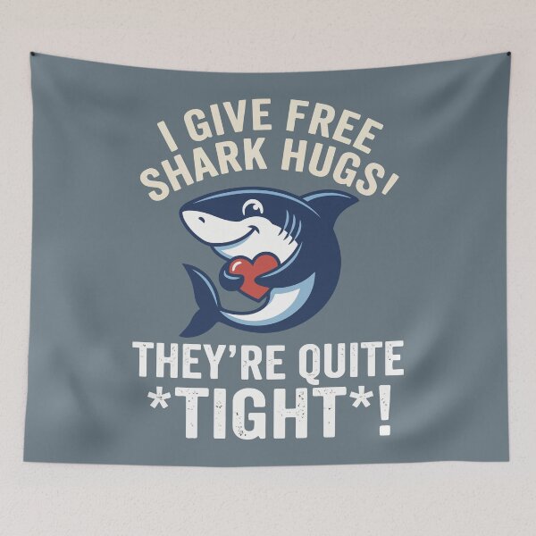Item preview, Funny Shark Hugs Tight Hug Ocean Predator Marine Humor designed and sold by Amir Faysal.