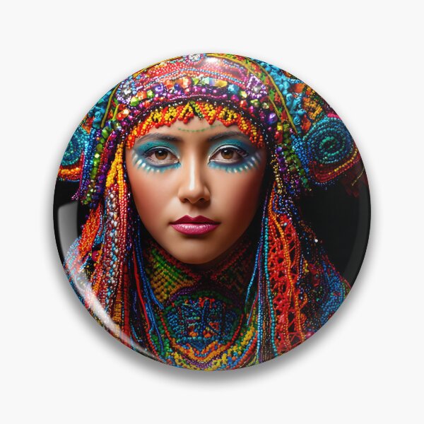 Item preview, Vibrant Cultural Portrait with Feathered Headdress designed and sold by Artessie.