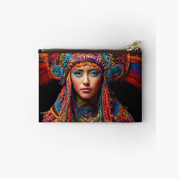 Item preview, Vibrant Cultural Portrait with Feathered Headdress designed and sold by Artessie.